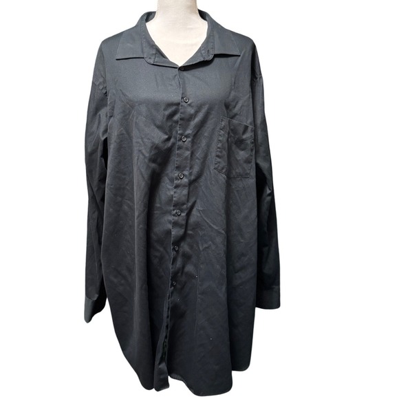 Van Heusen Other - Van Heusen Lux Sateen Black Button Down Shirt Tall Fit Long Sleeve Men's